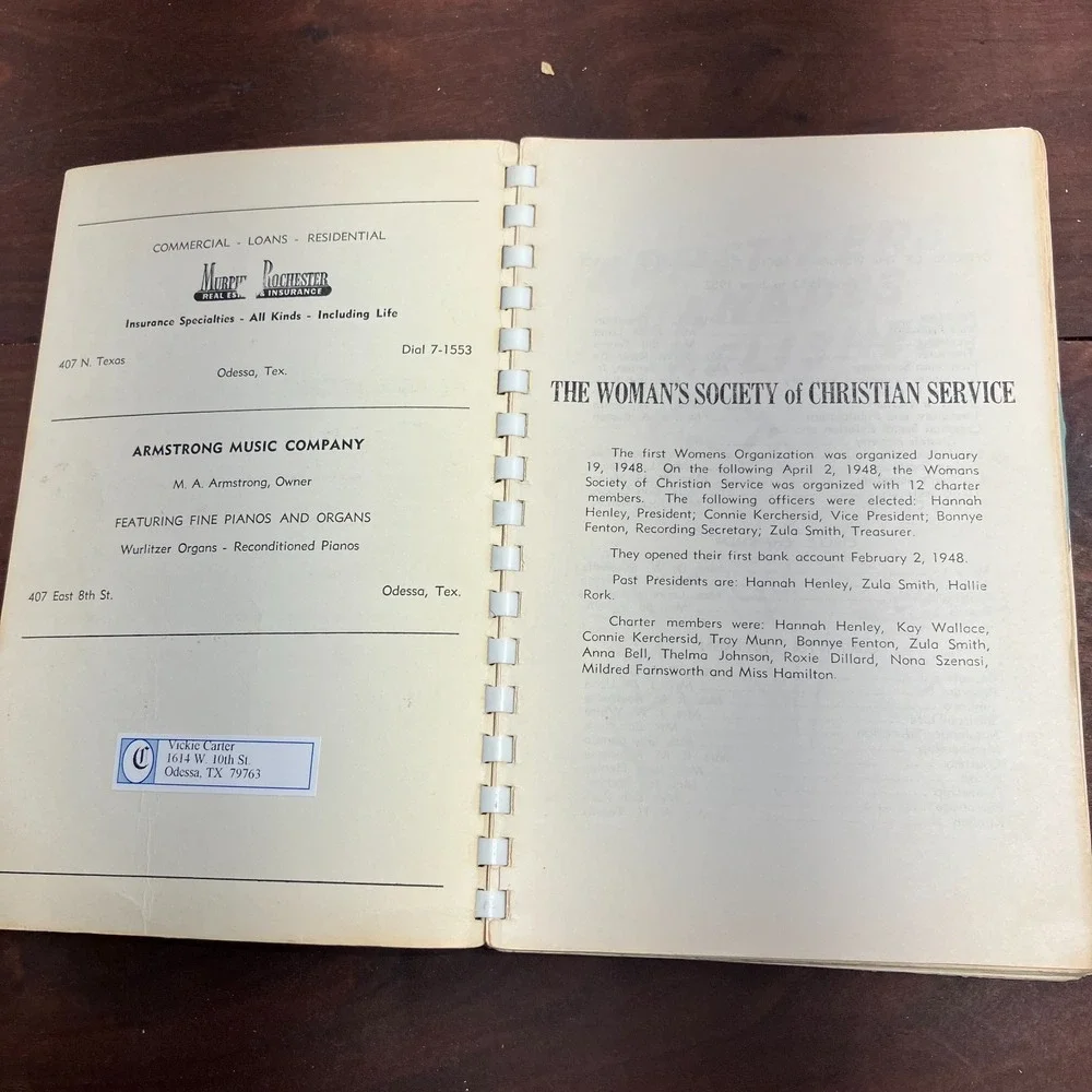 VTG Highland Methodist Church Odessa Texas Regional Cookbook Local Comb